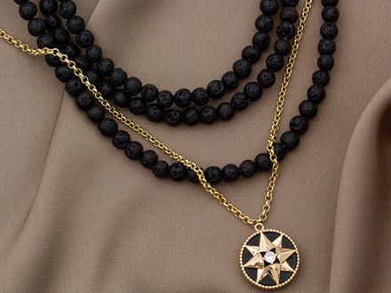 Нить бусин из лавы 4,5мм(уценка)