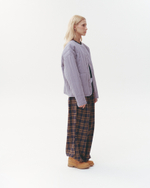 Plaid Baggy Pants Dark-Blue