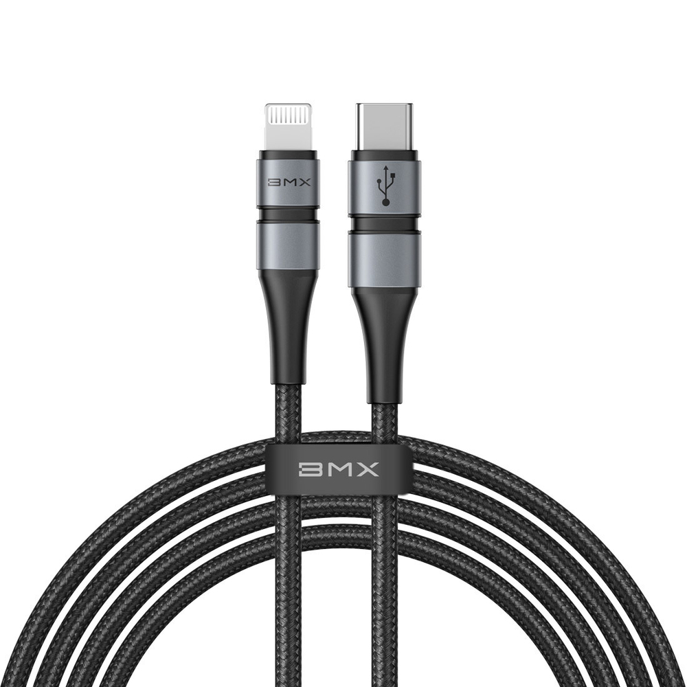 Lightning Кабель Baseus BMX Double-Deck MFi Certified Cable Type-C to Lightning PD 18W 1.8m - Gray+Black