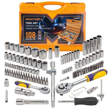 Набор инструментов 108пр, 1/4'', 1/2''( 6гр.) MEGATOOLS MT-41082-5