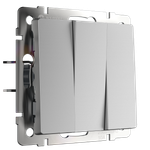 W1130006/ Выключатель трехклавишный (серебряный) W1130006