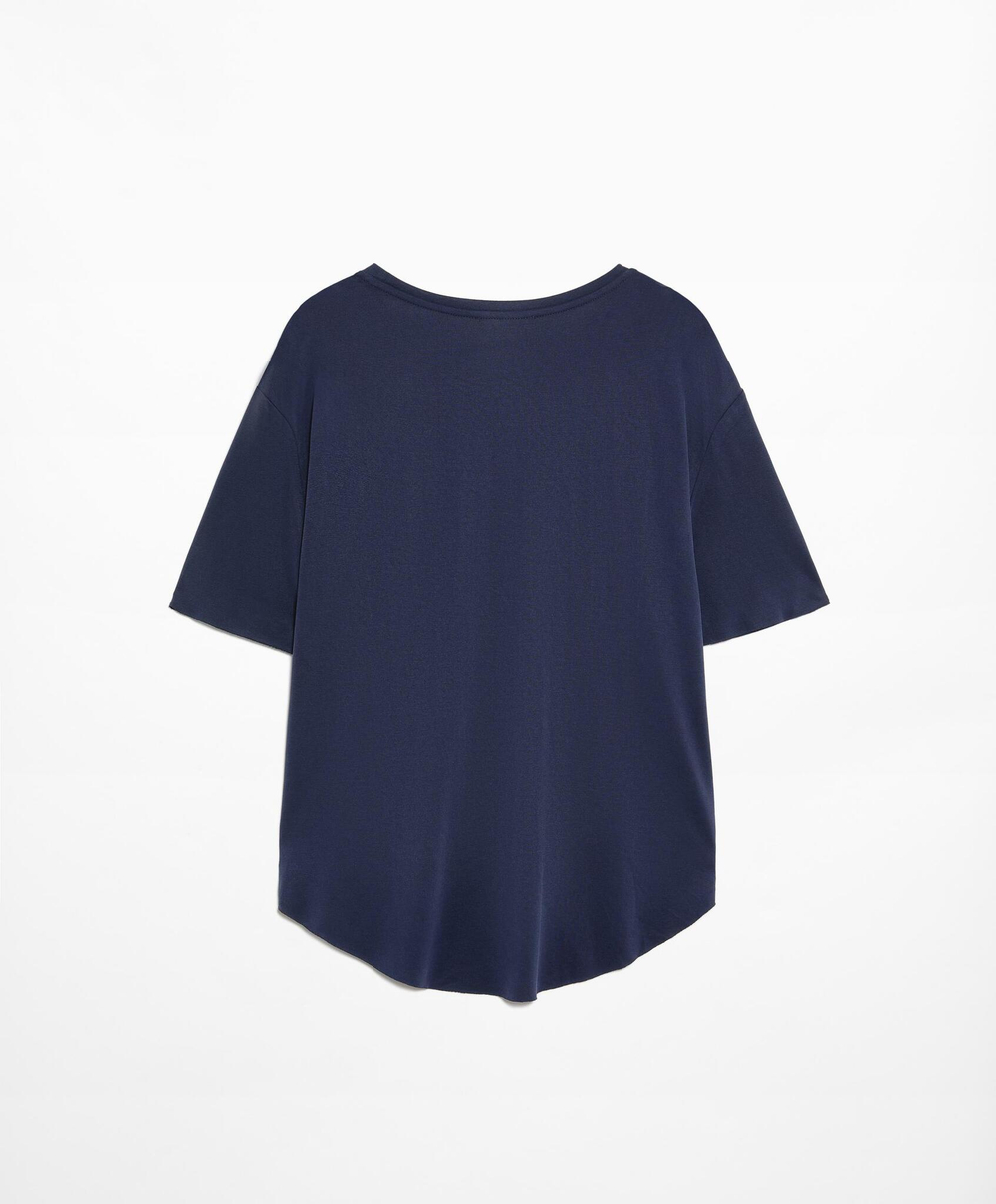 Oysho Футболка из модала с короткими рукавами, темно-синий