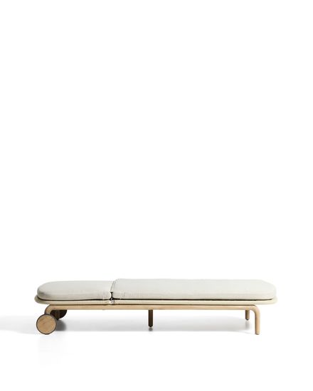 Шезлонг Alipa из массива акации и веревки цвета экрю