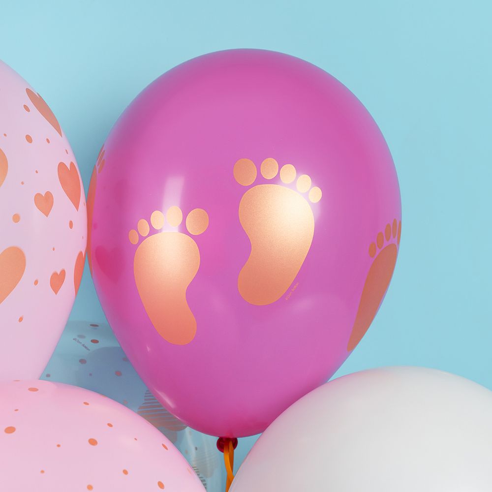 Шар (12''/30 см) Новорожденный (сердца и облака), Ассорти, кристалл, 5 ст, 25 шт.