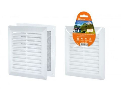 Решетка разъемная с москитной сеткой , наклонные жалюзи (218х295мм)