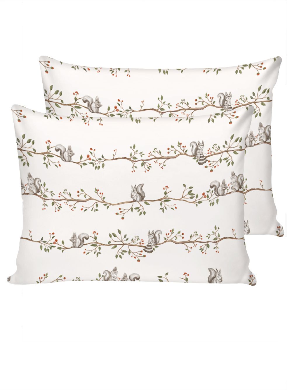 Наволочка комплект 2шт перкаль Сказка "Белки" 50x70 см на молнии