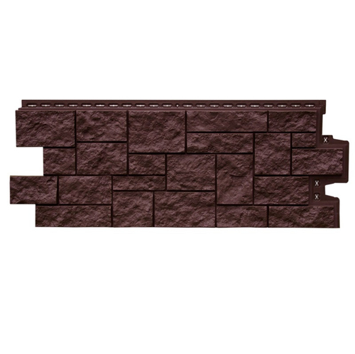 Панель фасадная Grand Line Classic Дикий камень шоколадный 1110х417 мм