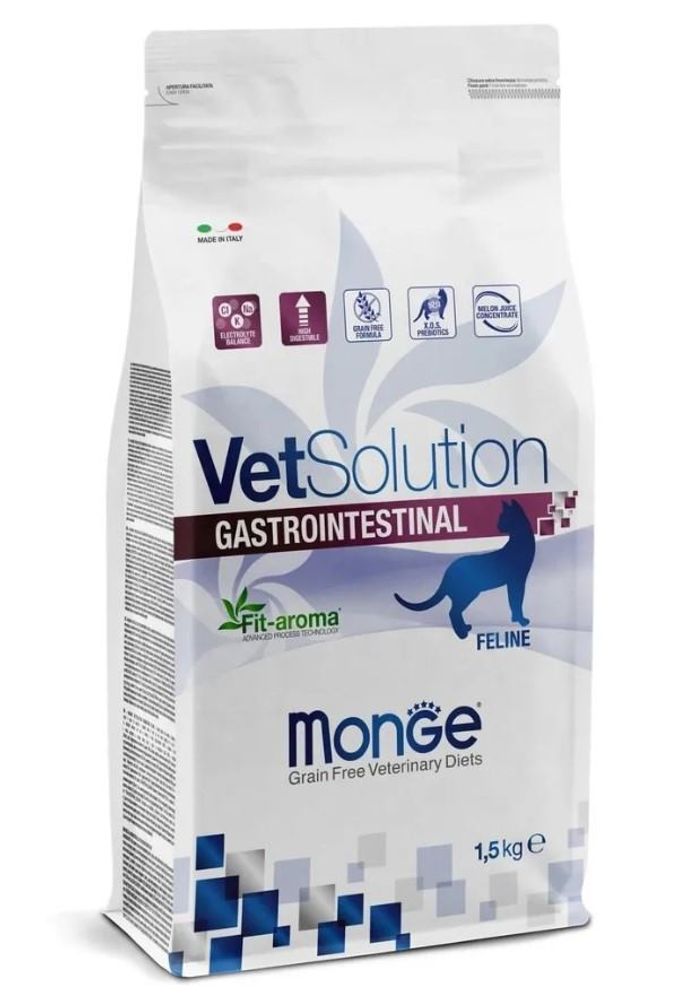 Monge VetSolution Cat Gastrointestinal 1,5кг. диета для кошек с гастроэнтерологическими патологиями