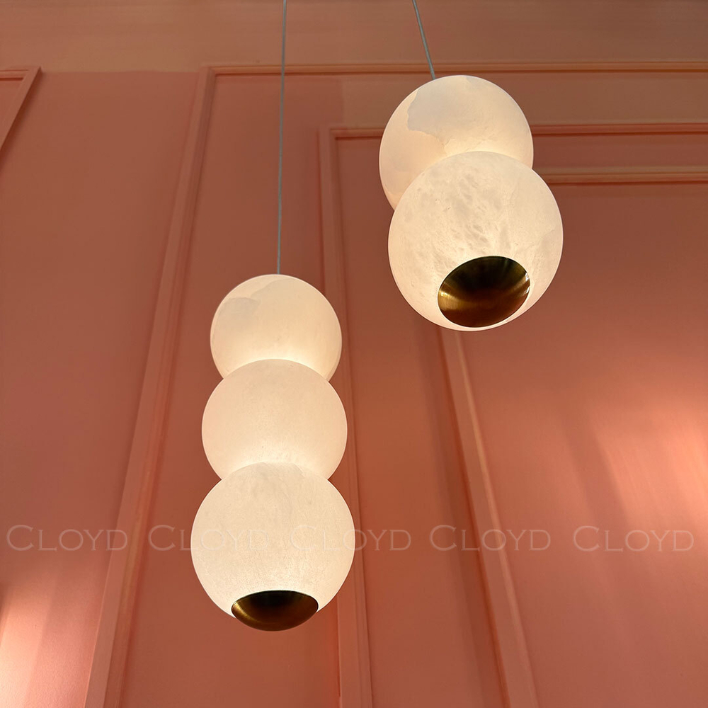 Подвесной светильник Cloyd ORIONIS P2 / выс. 26 см - алебастр - латунь (арт.12530)