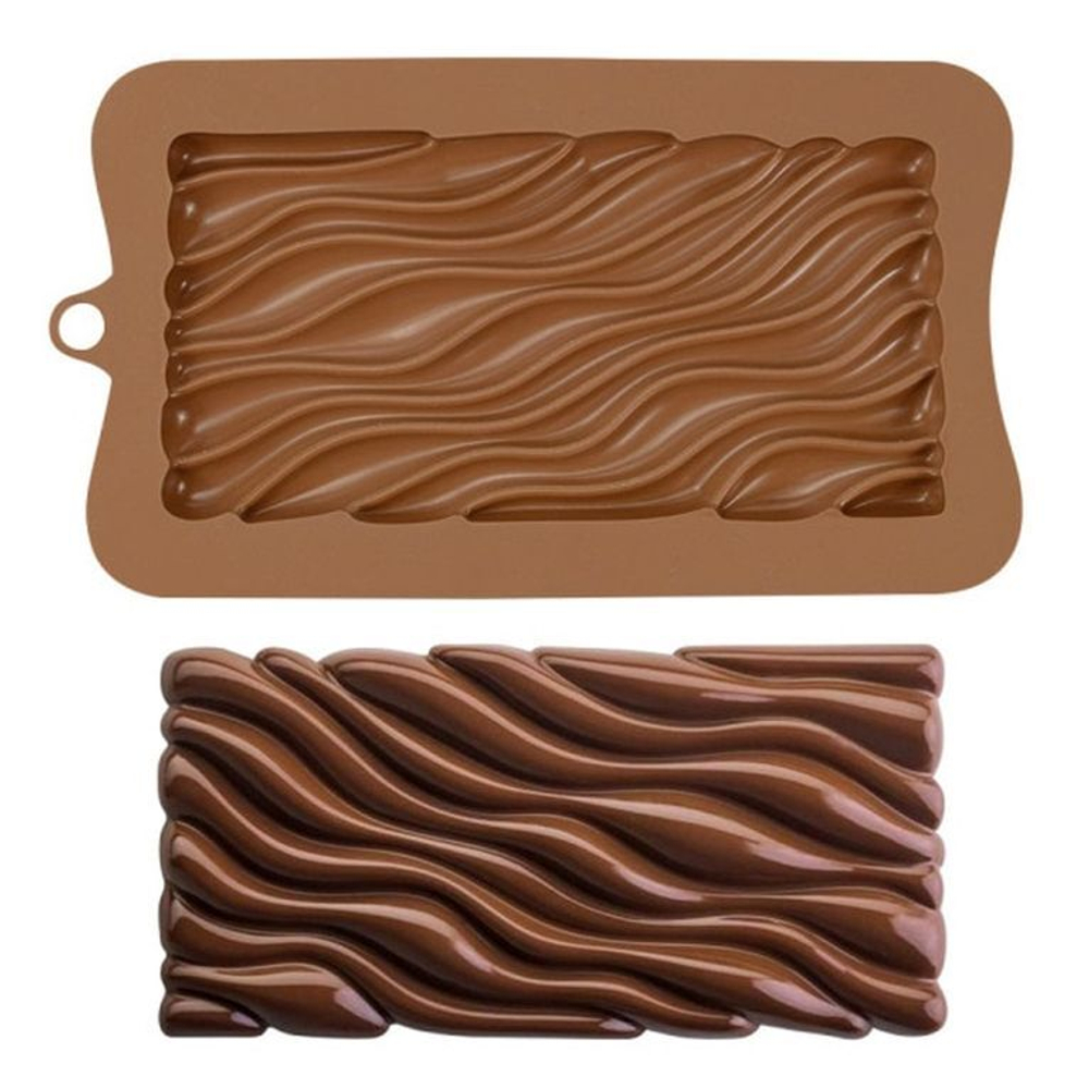 Форма силиконовая для шоколада «Плитка волны»