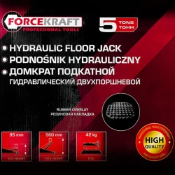 Домкрат подкатной гидравлический 5т FORCEKRAFT FK-TR50001 MST
