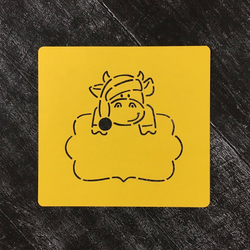 Бык №38 с большой табличкой