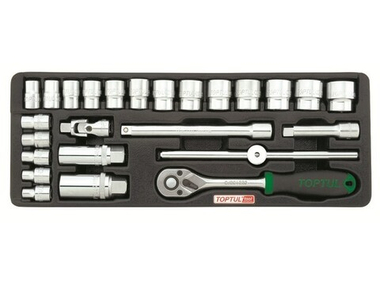 Набор-сет головок 3/8" 25предм. 6гр. 136х364мм TOPTUL