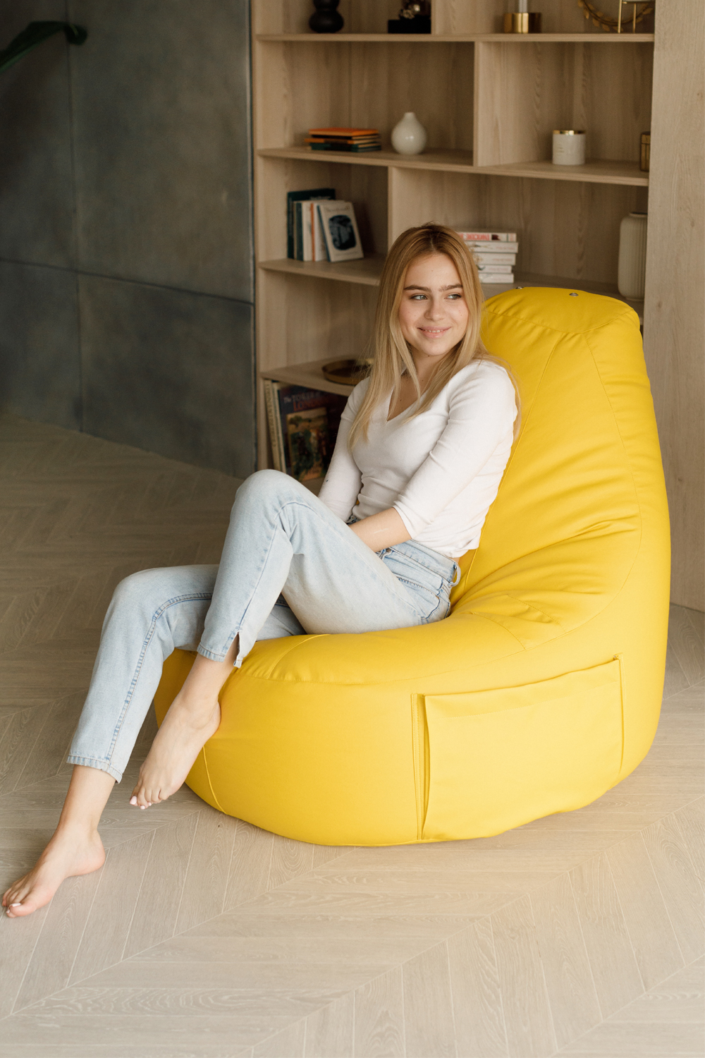 Кресло Комфорт Желтое ЭкоКожа (Классический)