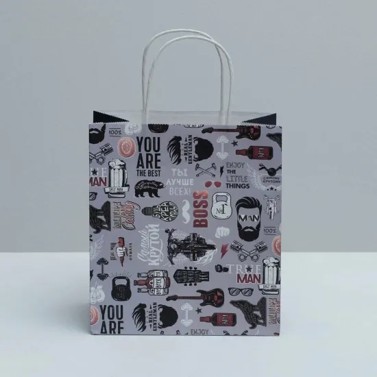 Пакет подарочный крафтовый, упаковка, «Крутой», 22 х 25 х 12 см