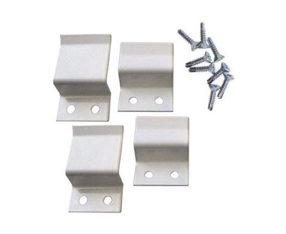 Крепление москитной сетки БЕЛЫЙ МЕТАЛЛ 3 комплекта с саморезами