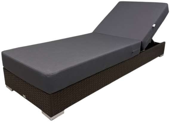 Шезлонг с матрасом Mantera, коричневый, серый