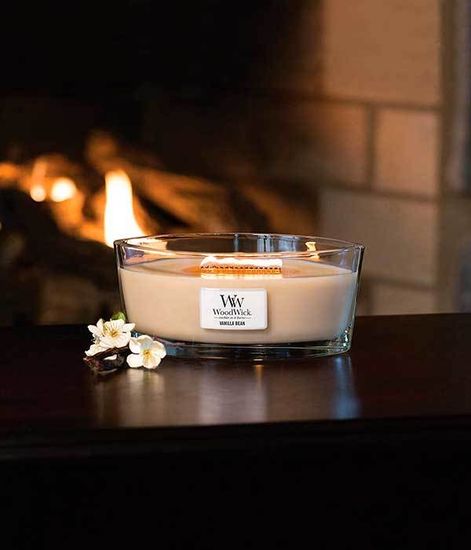 Ванильный боб, ароматическая свеча эллипс, WoodWick