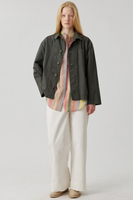 Жакет с тремя карманами из серого вареного хлопка