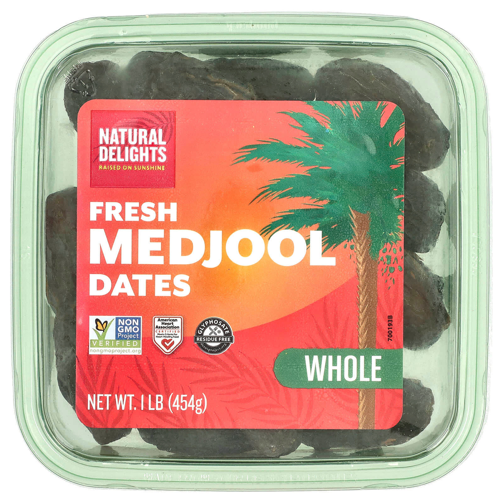 Natural Delights, Свежие финики Medjool, цельные, 454 г (1 фунт)