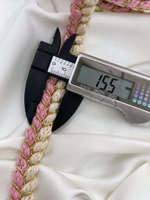 Тесьма коса розово-белая с золотой нитью