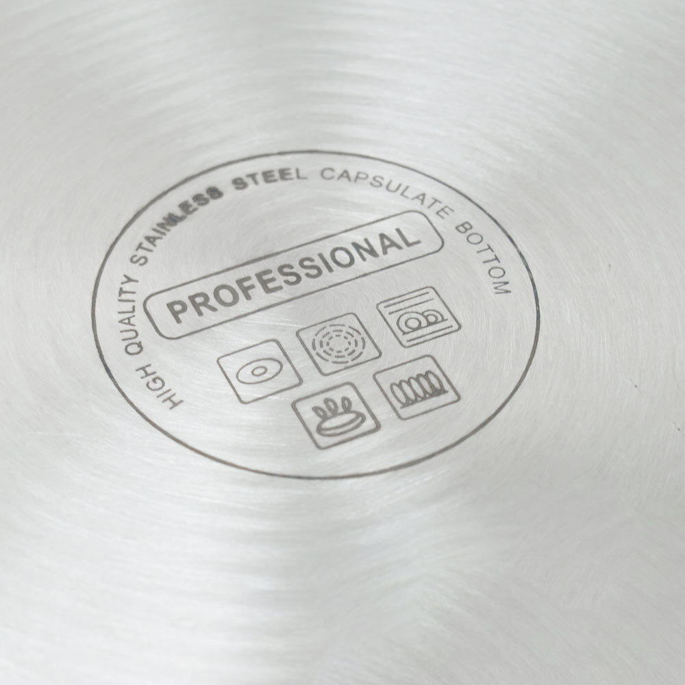 Котел 20л, нерж.сталь, d=30см, h=30см, тройное дно, индукция, мерная шкала, "PROFESSIONAL", Luxaro