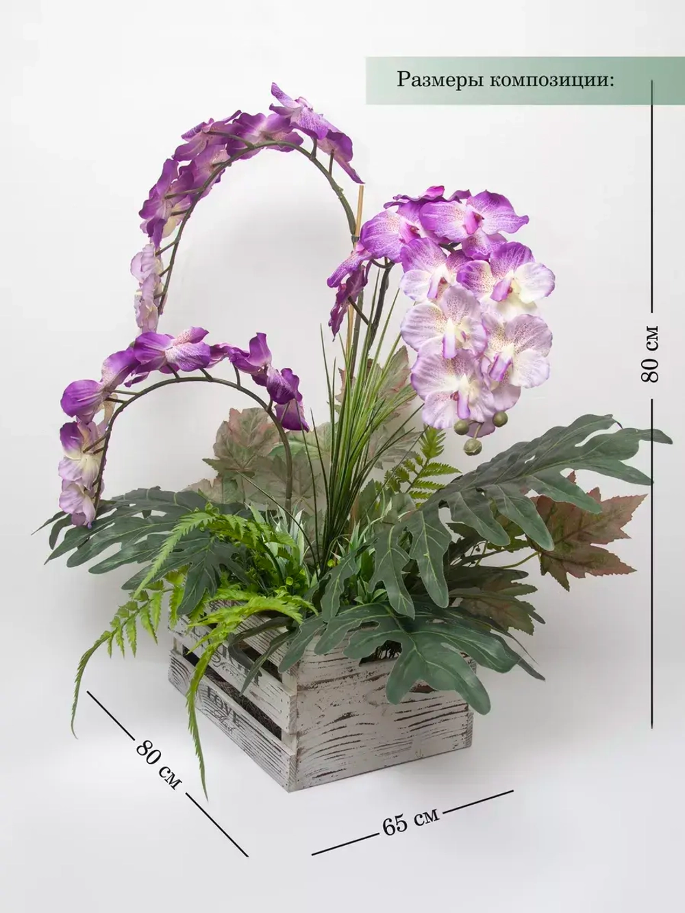 Композиция в ящике "Фаленопсис"