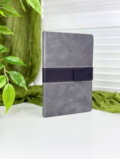 Блокнот А5 линейка 120л на магните серый (0586-2)