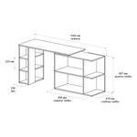 Угловой поворотный стол ДОМУС СТР08 белый/красный (левый), 135х50 см