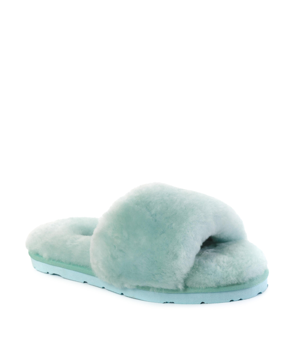 FLUFF SLIDE SLIPPER-lake blue