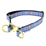 усиленный ошейник с двумя кольцами поларис синий