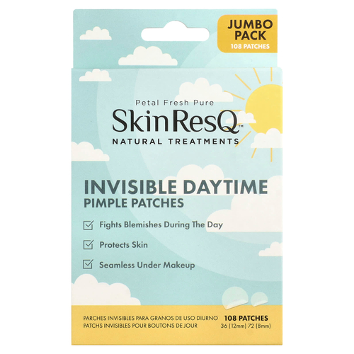 Petal Fresh, SkinResQ™ Natural Treatments, незаметные дневные патчи от прыщей, 108 шт.