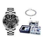 KANGOL Quartz Movement Stainless Steel Watchband Watch Men"s Watches Black Dial