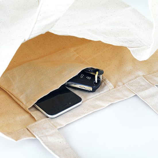 BETO. Сумка из 100% хлопка канва, Натуральный светлый