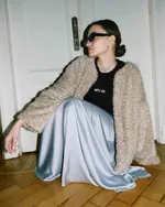 Юбка One Two Silk A-line Silver