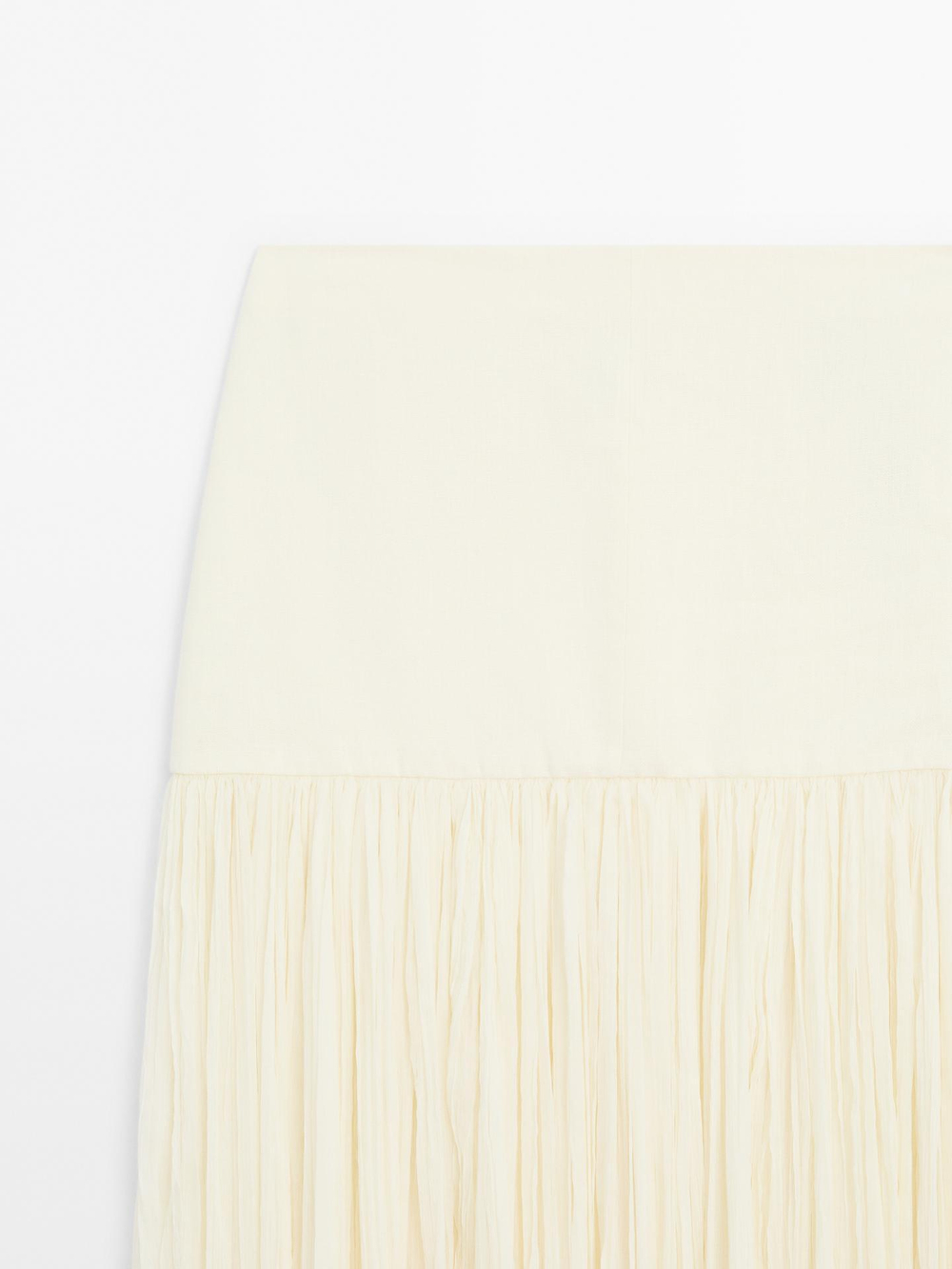 Massimo Dutti Длинная юбка-кушак из смеси шелка, натуральный