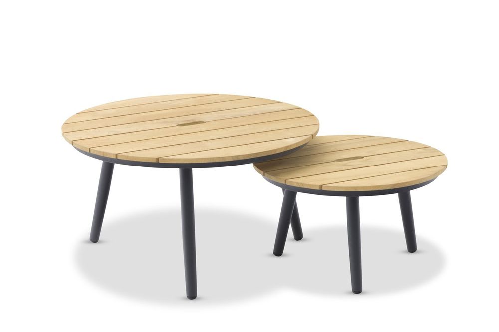 Marine, стол кофейный антрацит/натуральный, алюминий/тик