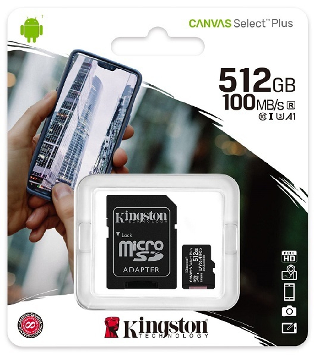 Карта памяти MicroSDXC 512GB Kingston SDCS2/512GB