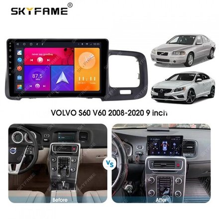 Магнитола для Volvo S60/V60 2010-2018 (штатный экран 7") - Carmedia SF-9002 QLed, Android 12, TS10, CarPlay, 4G SIM-слот
