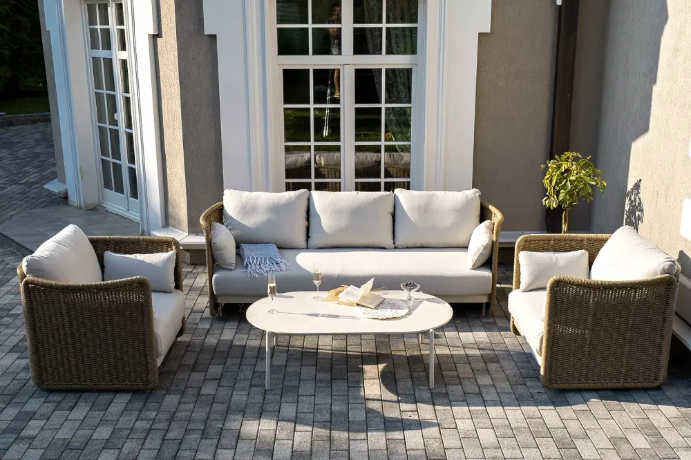 "Аликанте" лаунж-зона из искусственного ротанга, цвет соломенный