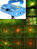 Лазерный проектор RoHS JIN-18 (точки+фигуры+микрофон)