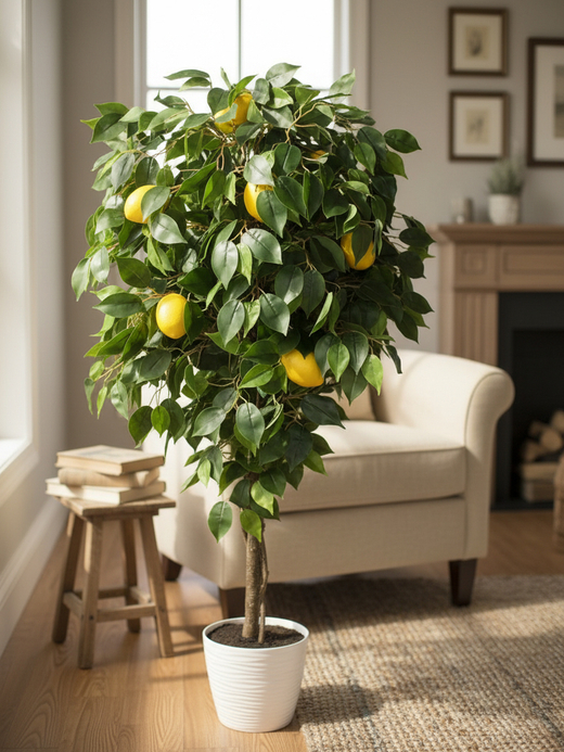 Искусственное дерево Лимон 130см в кашпо