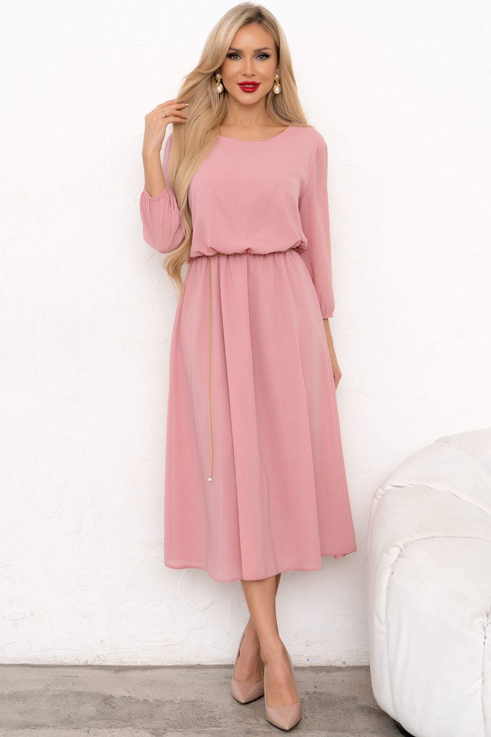 Платье Селена (пудровый) Р11-1186/6 Nikol