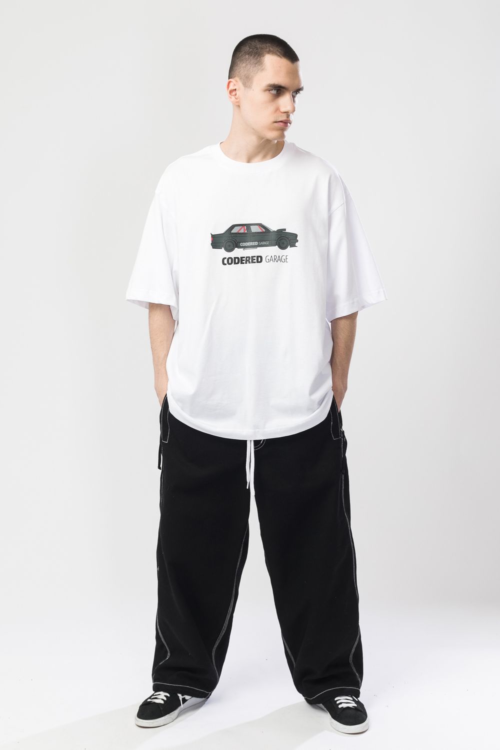 Футболка Codered Over T CODERED Garage x BMWalle белая