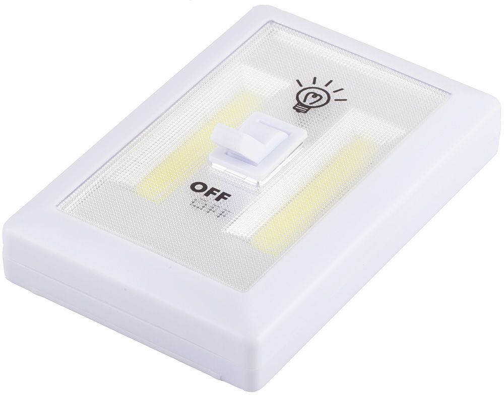 Светодиодный светильник с переключателем 2LED 3W  3*AAA в комплект не входят .  115*75*35мм. белый. FN1208