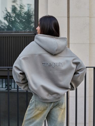 Худи на молнии в темно-сером цвете