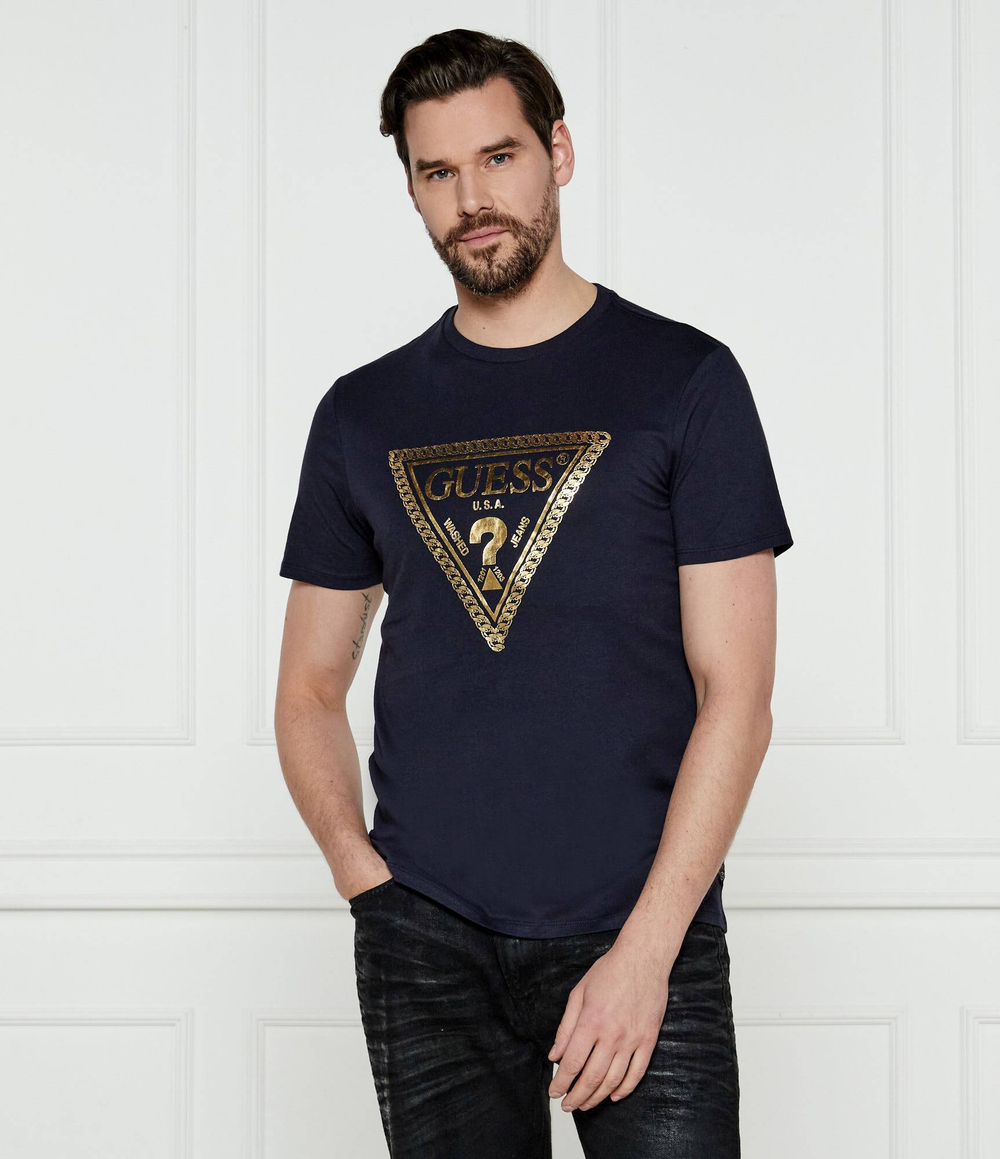 Футболка CHAIN TRI LOG GUESS - темно-синий(M5RI49 K9RM1)