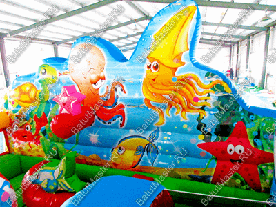 Коммерческий надувной батут "Царство морских зверей", 5*5*2.8 м