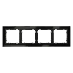 Рамка стеклянная VOLTUM S70 на 4 поста, (черный,стекло)