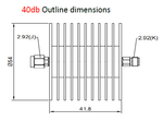 2.92 мм, Аттенюатор фиксированный, 40 ГГц, 20Вт (10-40 dB)